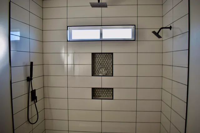 a bathroom with a shower