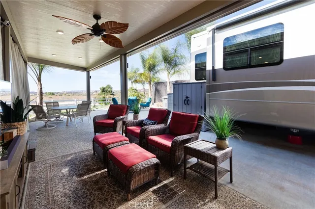 a view of a lake with mountains in the background