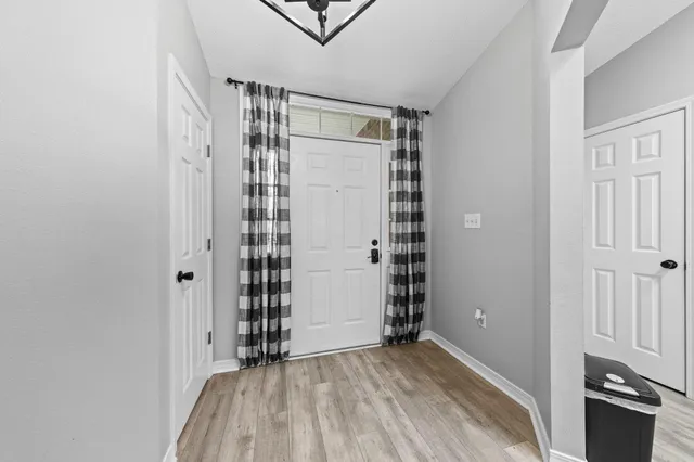 an empty room with closet