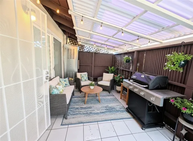 a outdoor space with patio furniture