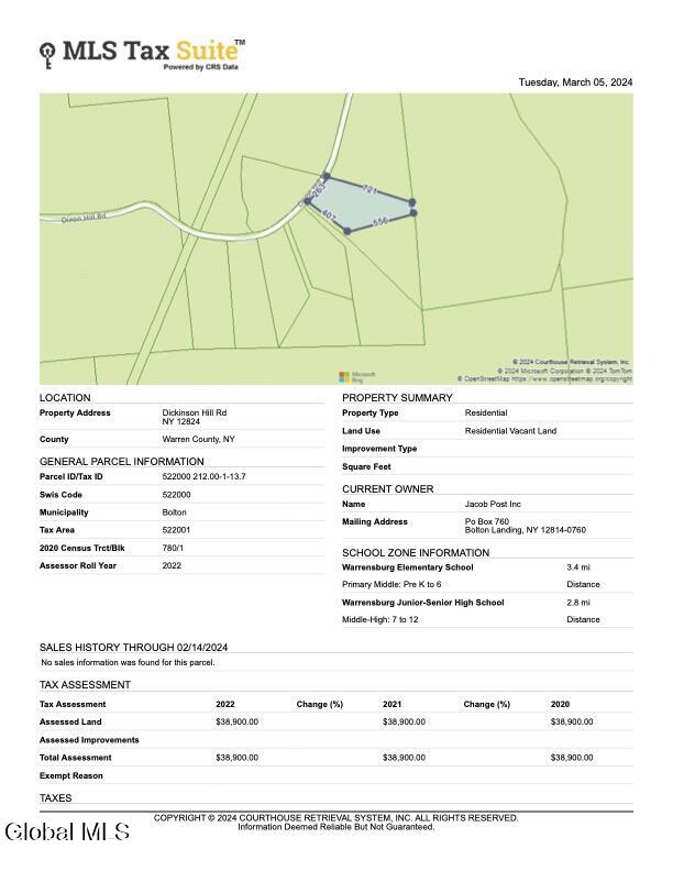 362 Dickinson Hill Road Bolton, NY 12824 - Photo 5 of 5 Lot 7 CRS Property Report for DICKINSON