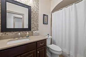 a bathroom with a toilet a sink and a mirror