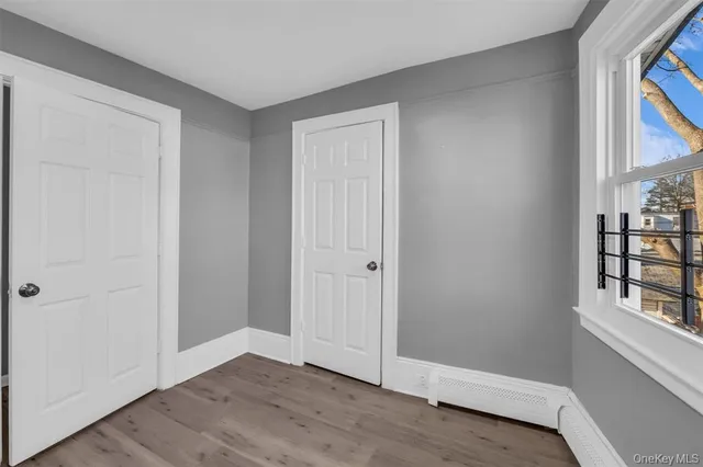 an empty room with windows