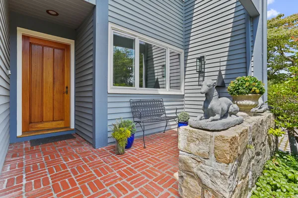 a view of a entryway door front of house