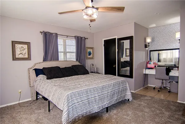 a bathroom with a shower curtain
