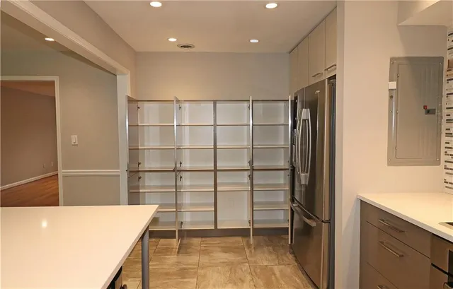 a view of room with window and outdoor space