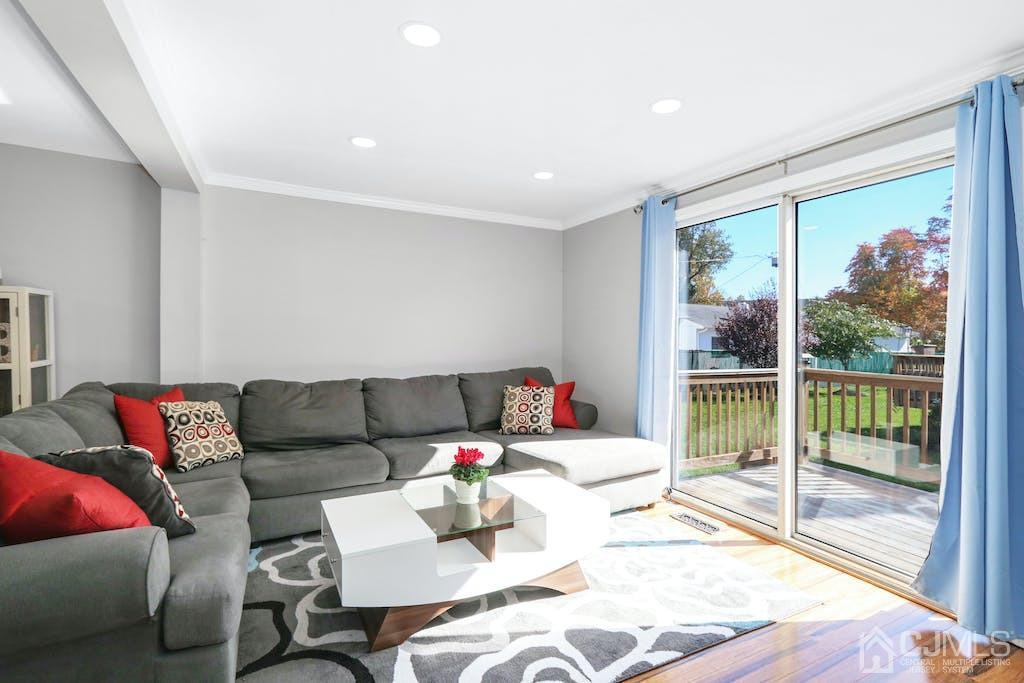 675 Bound Brook Road, Unit 2 Dunellen, NJ 08812 - Photo 3 of 20 Living Room with view of Deck