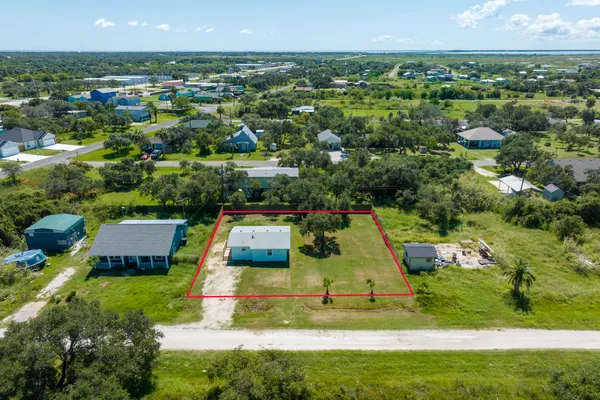 an aerial view of a house