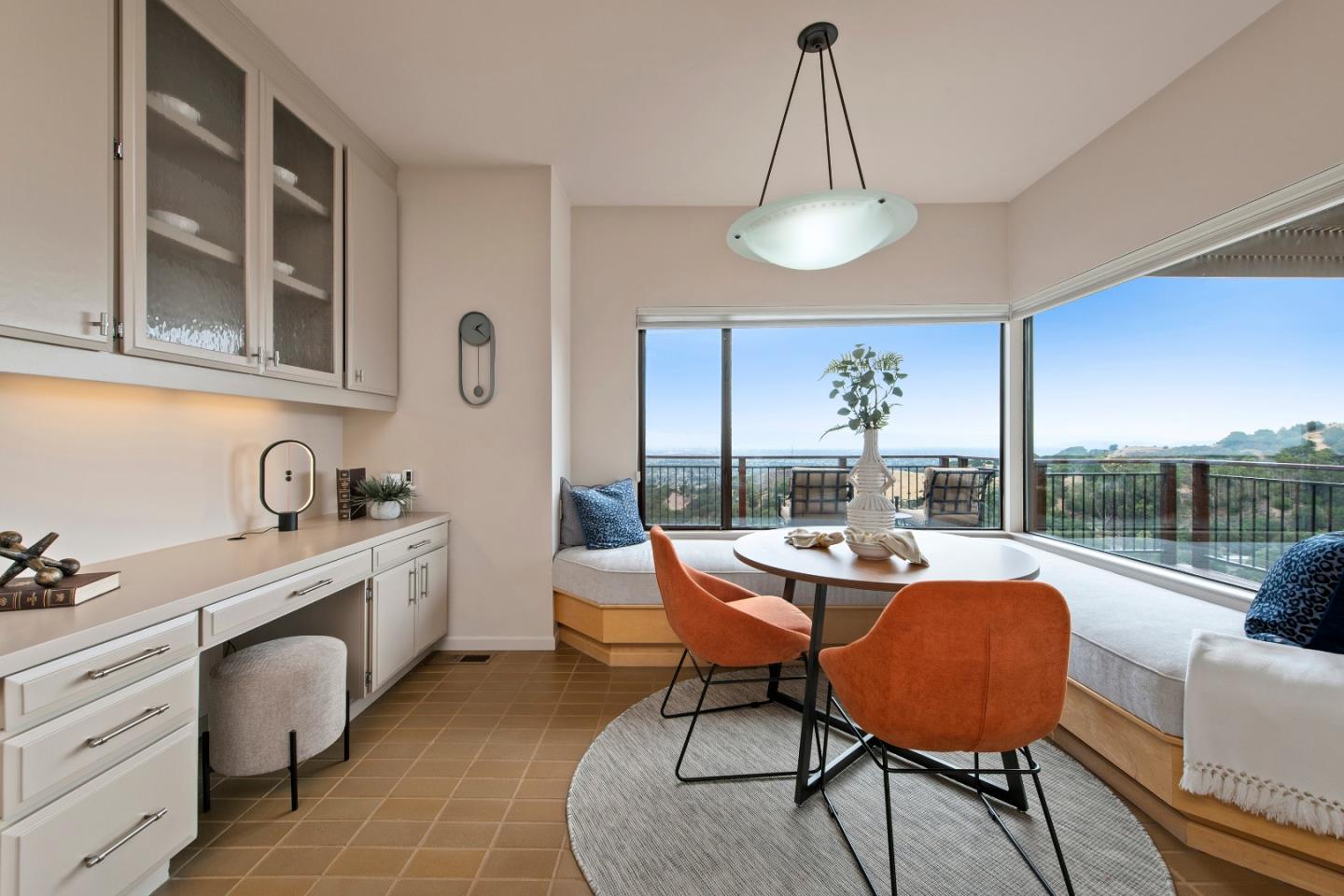22365 Regnart Road Cupertino, CA 95014 - Photo 22 of 54 a dining room with furniture a chandelier and window