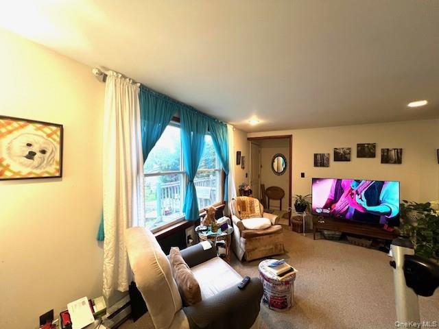 250 County Road 21 Barryville, NY 12719 - Photo 14 of 18 a living room with furniture a large window and a flat screen tv