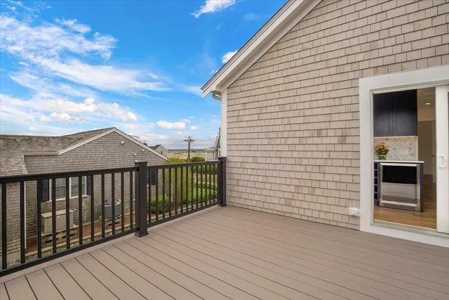 a view of a wooden deck