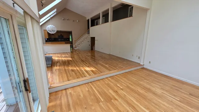 a view of wooden floor in a room