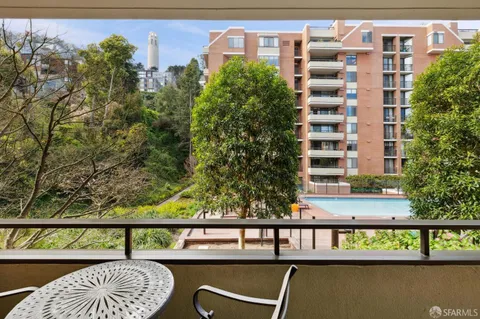 a view of a city from a balcony