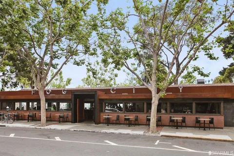 a view of a building with a trees