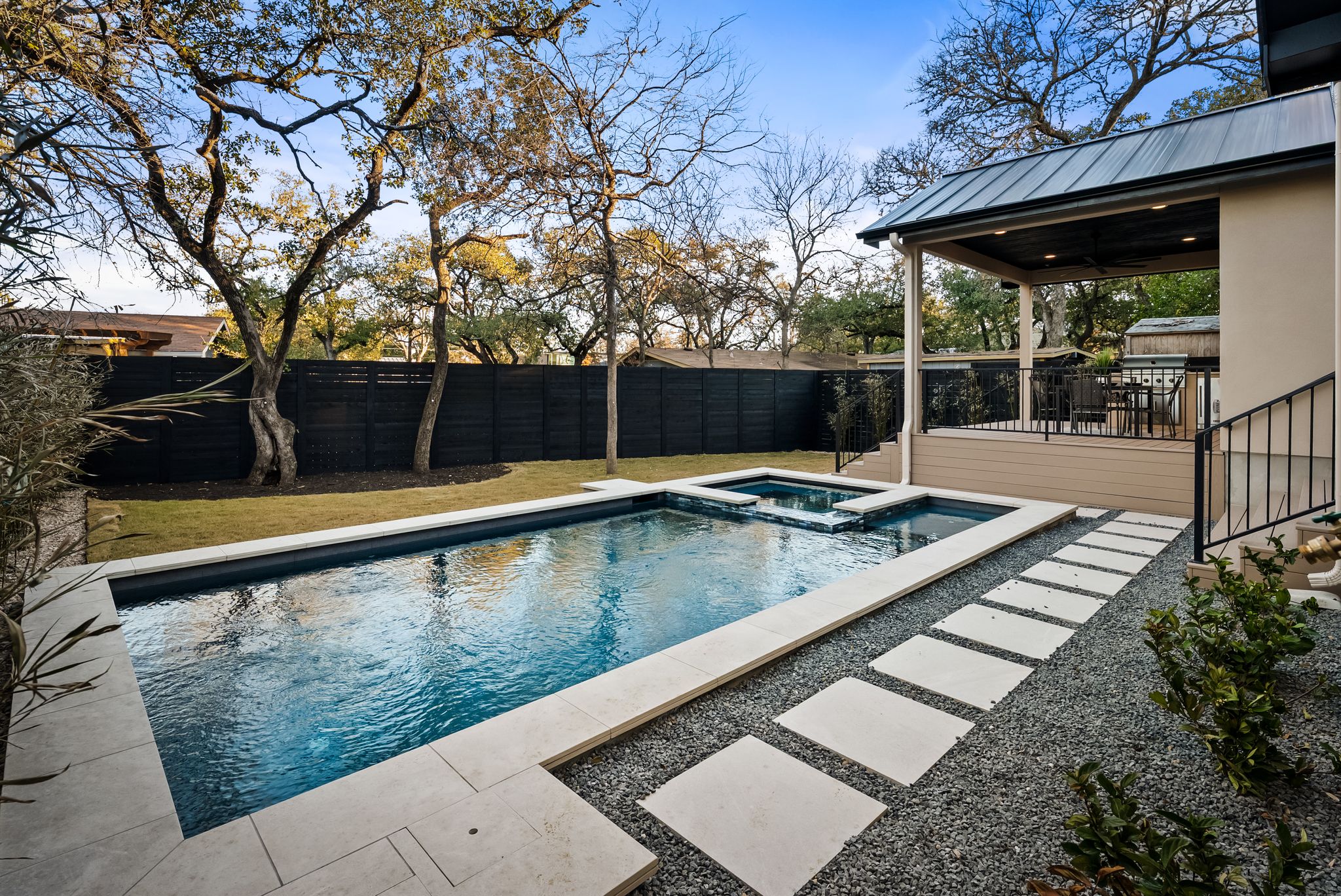 1607 Rabb Road Austin, TX 78704 - Photo 35 of 40 Combined pool / hot tub with a fenced backyard and a patio area