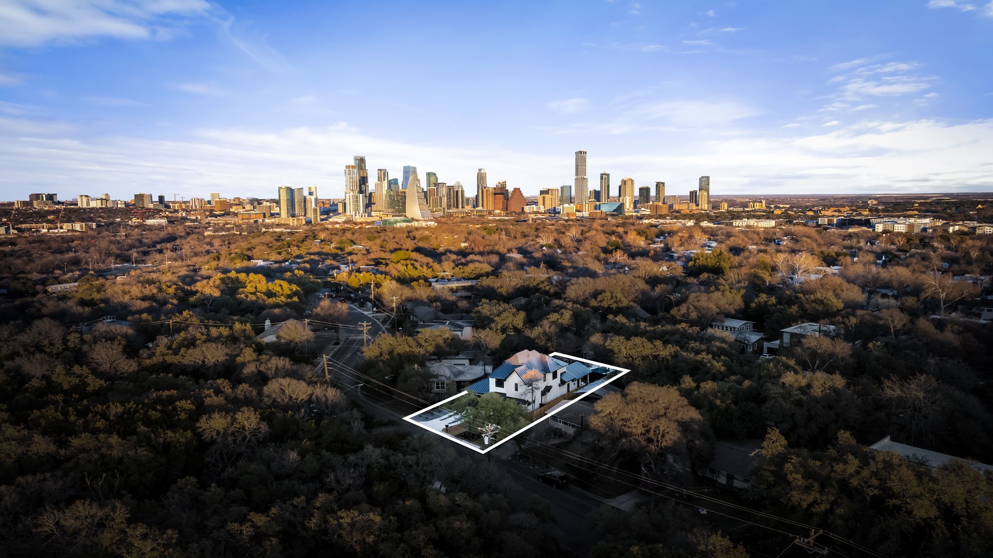 1607 Rabb Road Austin, TX 78704 - Photo 39 of 40 View of property location with property boundaries highlighted and city skyline