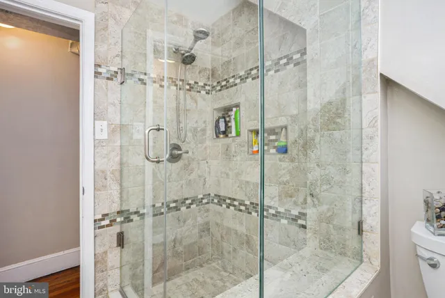 a bathroom with a shower