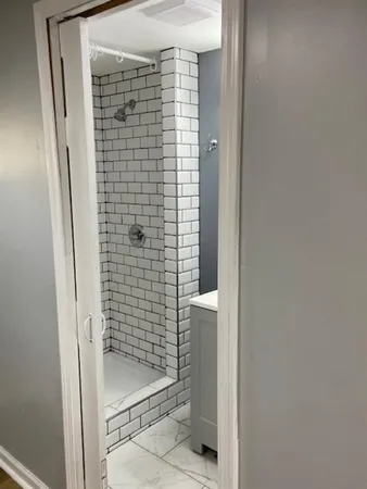 a bathroom with a shower