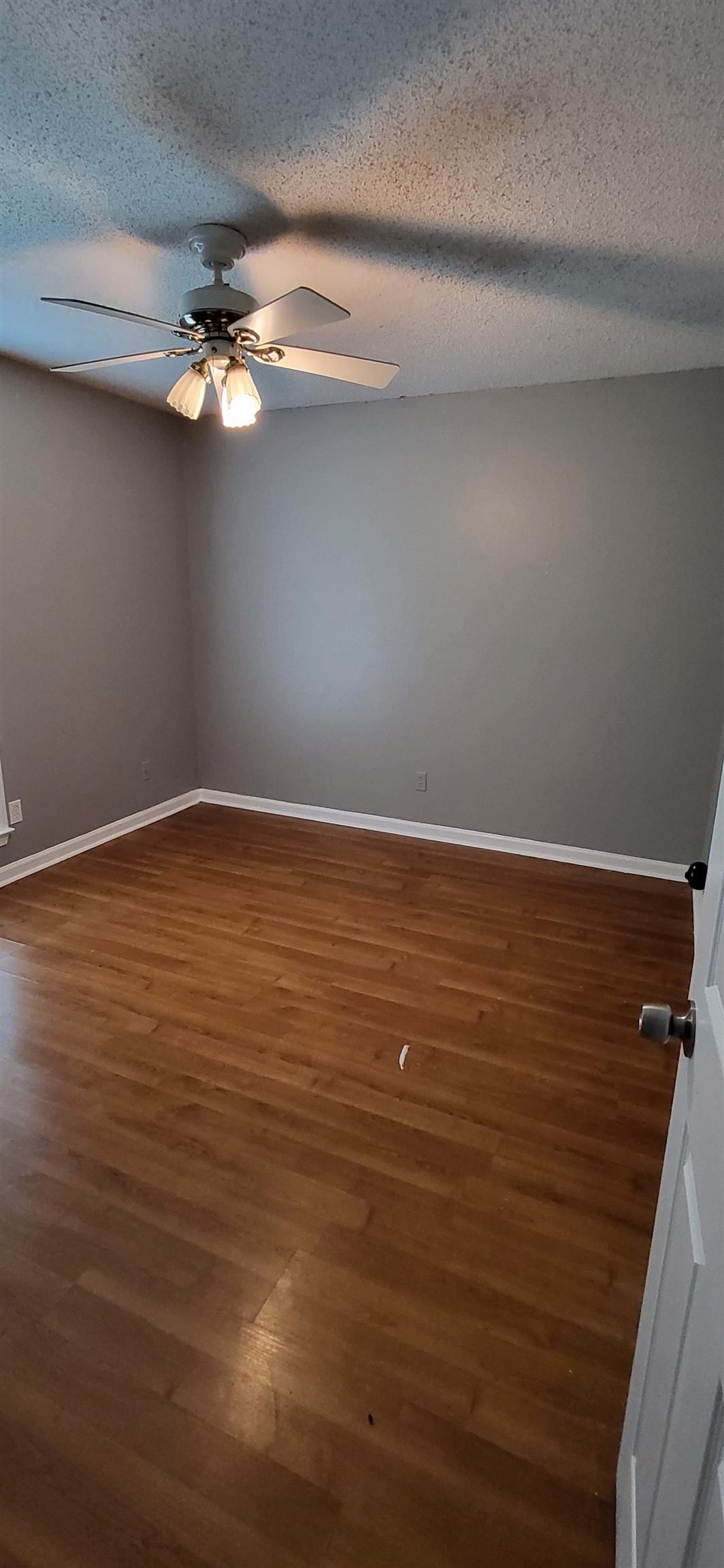 4567 Crump Road Memphis, TN 38141 - Photo 22 of 28 Unfurnished room featuring a ceiling fan, wood finished floors, and a textured ceiling