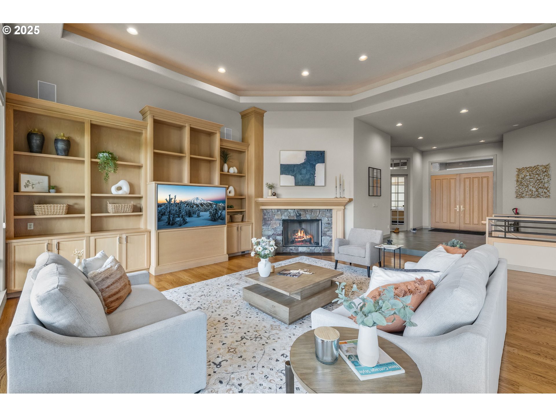 3155 Northwest Metke Place Bend, OR 97703 - Photo 26 of 28 a living room with furniture and a fireplace