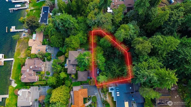 an aerial view of a house
