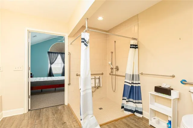 a view of living room with furniture and entryway