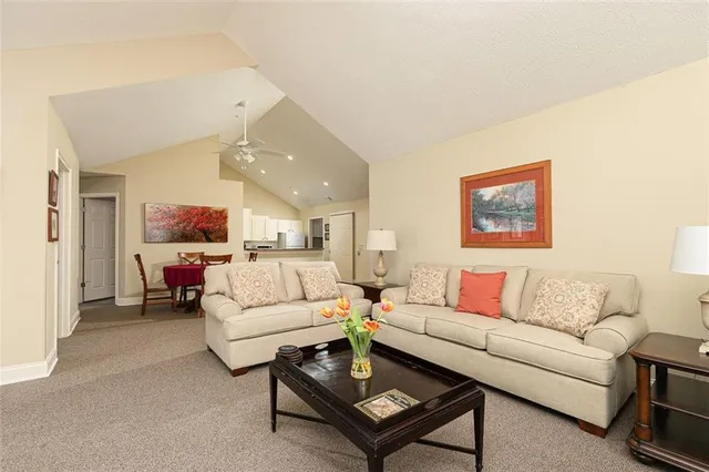 a living room with furniture and a couch