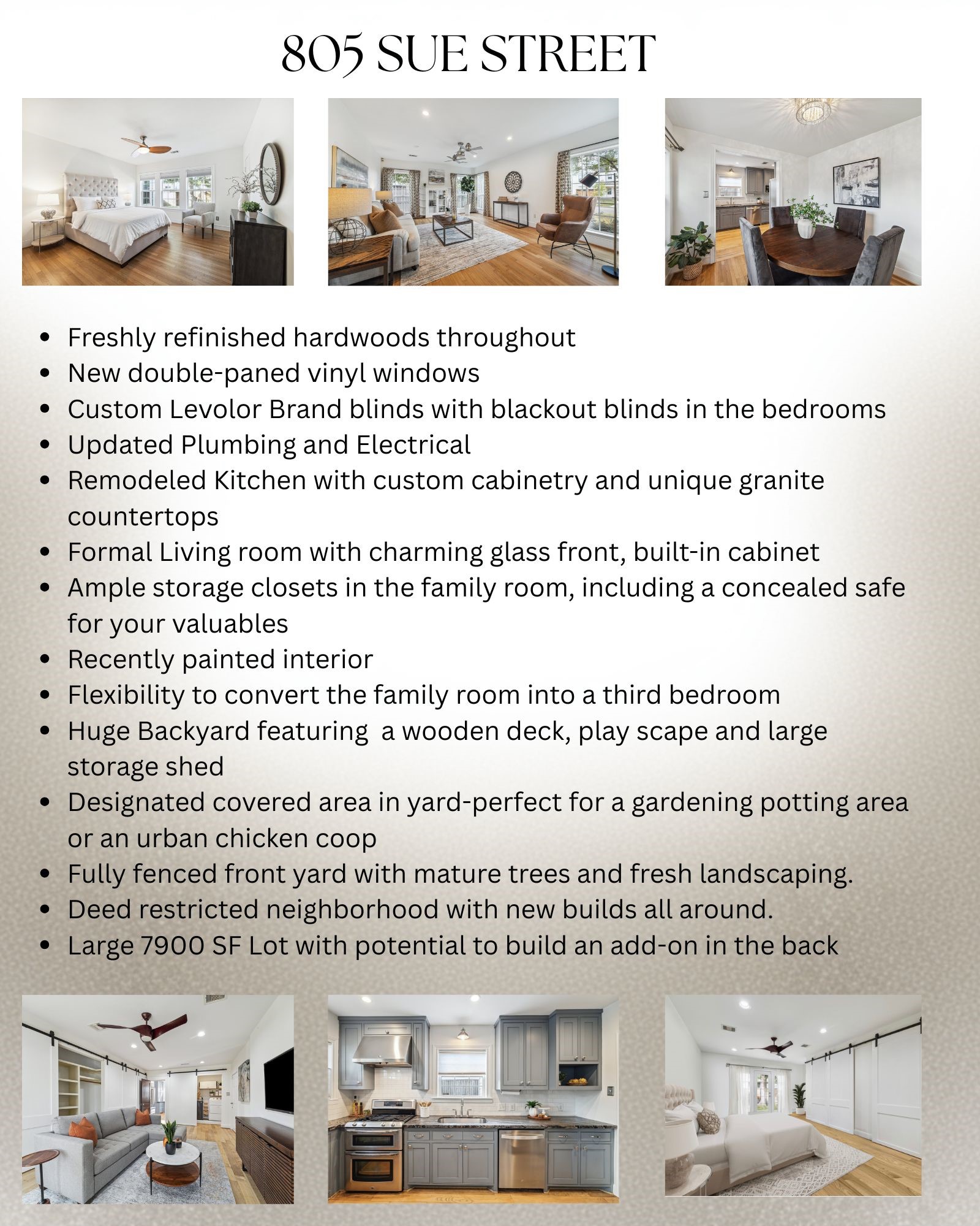 805 Sue Street Houston, TX 77009 - Photo 3 of 20 Key features include updated plumbing and electrical, all new vinyl windows, freshly refinished hardwood flooring and more!