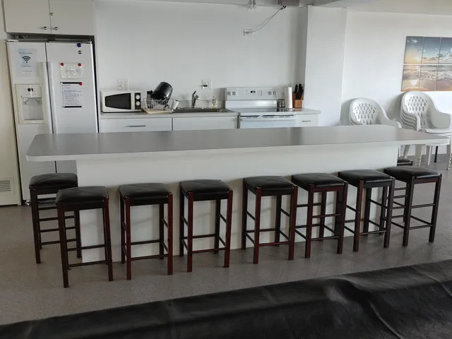 a large room with lots of counter space