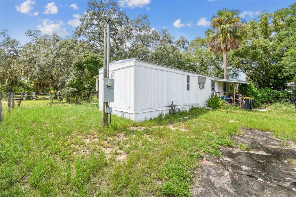1101 Bird Road Davenport, FL 33837 - Photo 35 of 36 a backyard of a house with plants and large trees