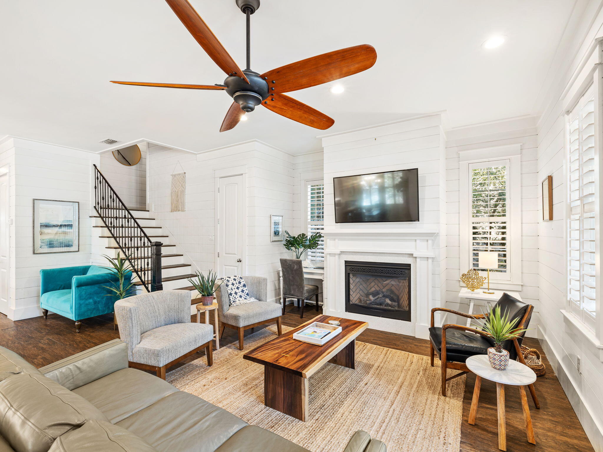 9 Willow Mist Road Inlet Beach, FL 32461 - Photo 15 of 52 a living room with furniture and a fireplace