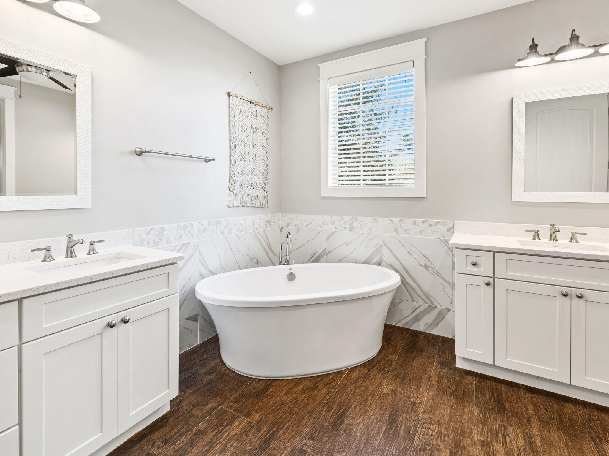 9 Willow Mist Road Inlet Beach, FL 32461 - Photo 28 of 52 a spacious bathroom with a double vanity sink mirror and a bathtub