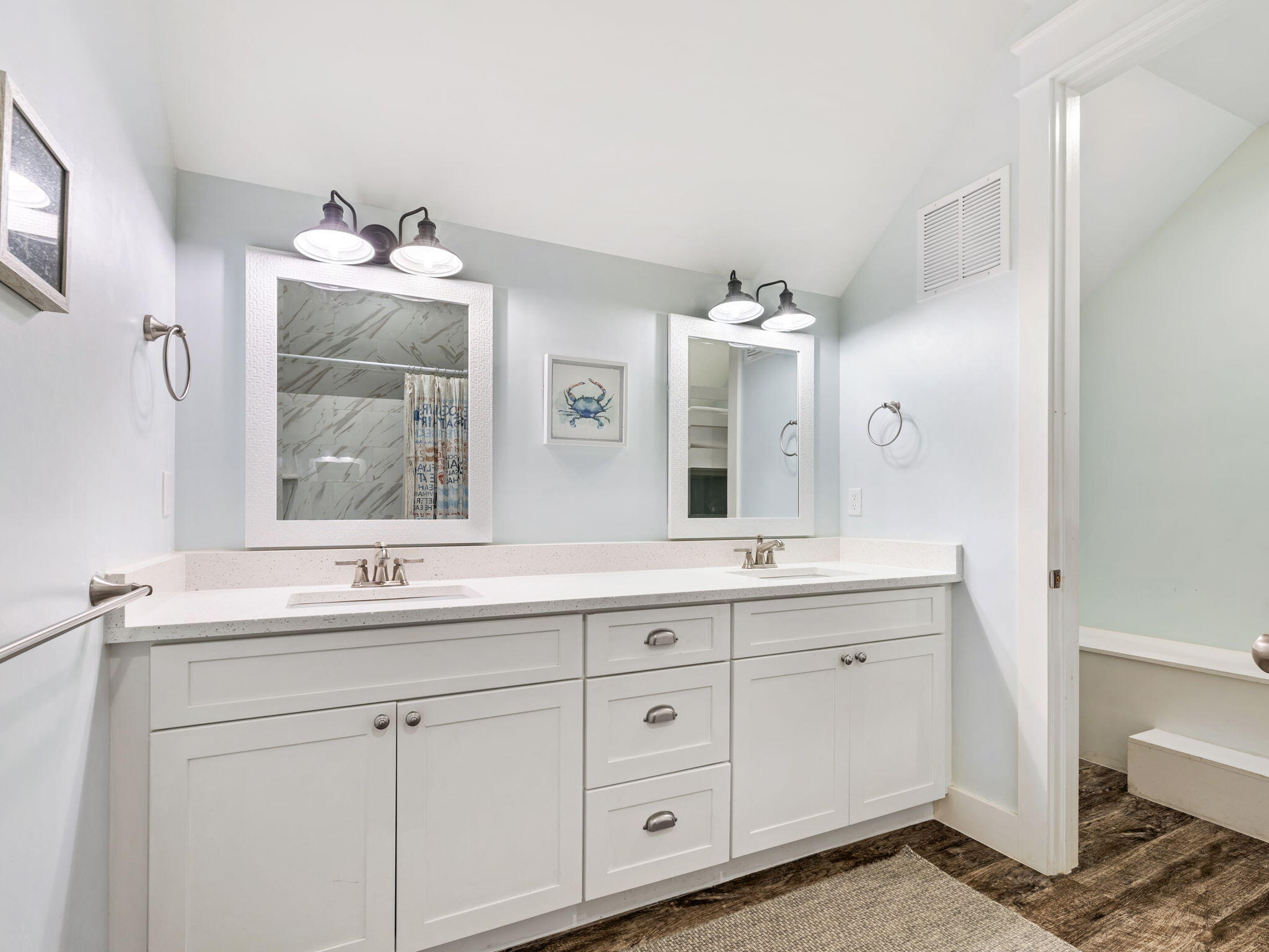 9 Willow Mist Road Inlet Beach, FL 32461 - Photo 41 of 52 a bathroom with a double vanity sink and a mirror