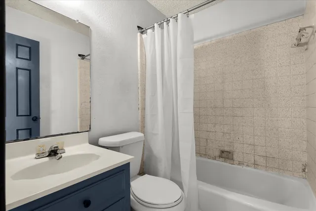 a bathroom with a sink toilet a bathtub and shower