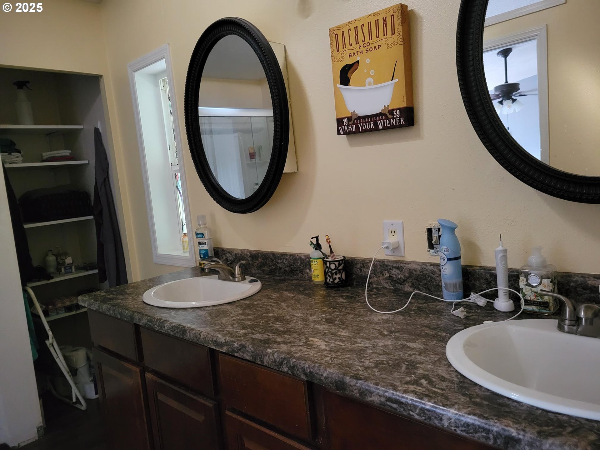 50551 Bark Way, Unit 47 Scappoose, OR 97056 - Photo 6 of 21 a bathroom with a granite countertop double vanity sink and a mirror