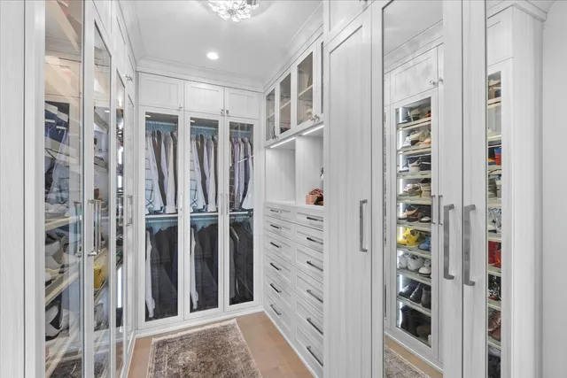 a view of walk in closet with window