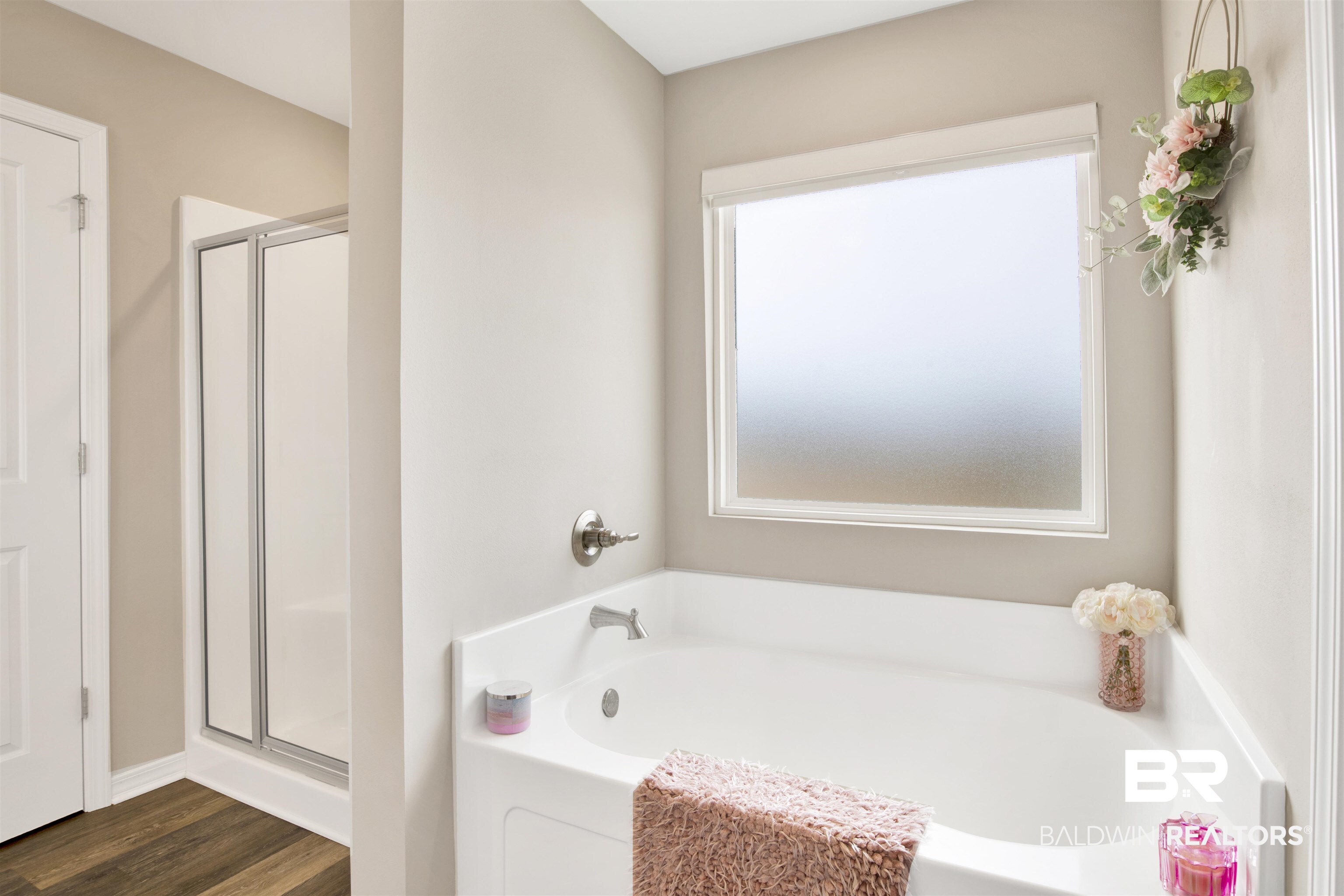 3097 Ingrid Lane Foley, AL 36535 - Photo 21 of 38 Bathroom featuring independent shower and bath and hardwood / wood-style floors