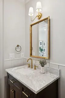 a view of a park with swings and slides