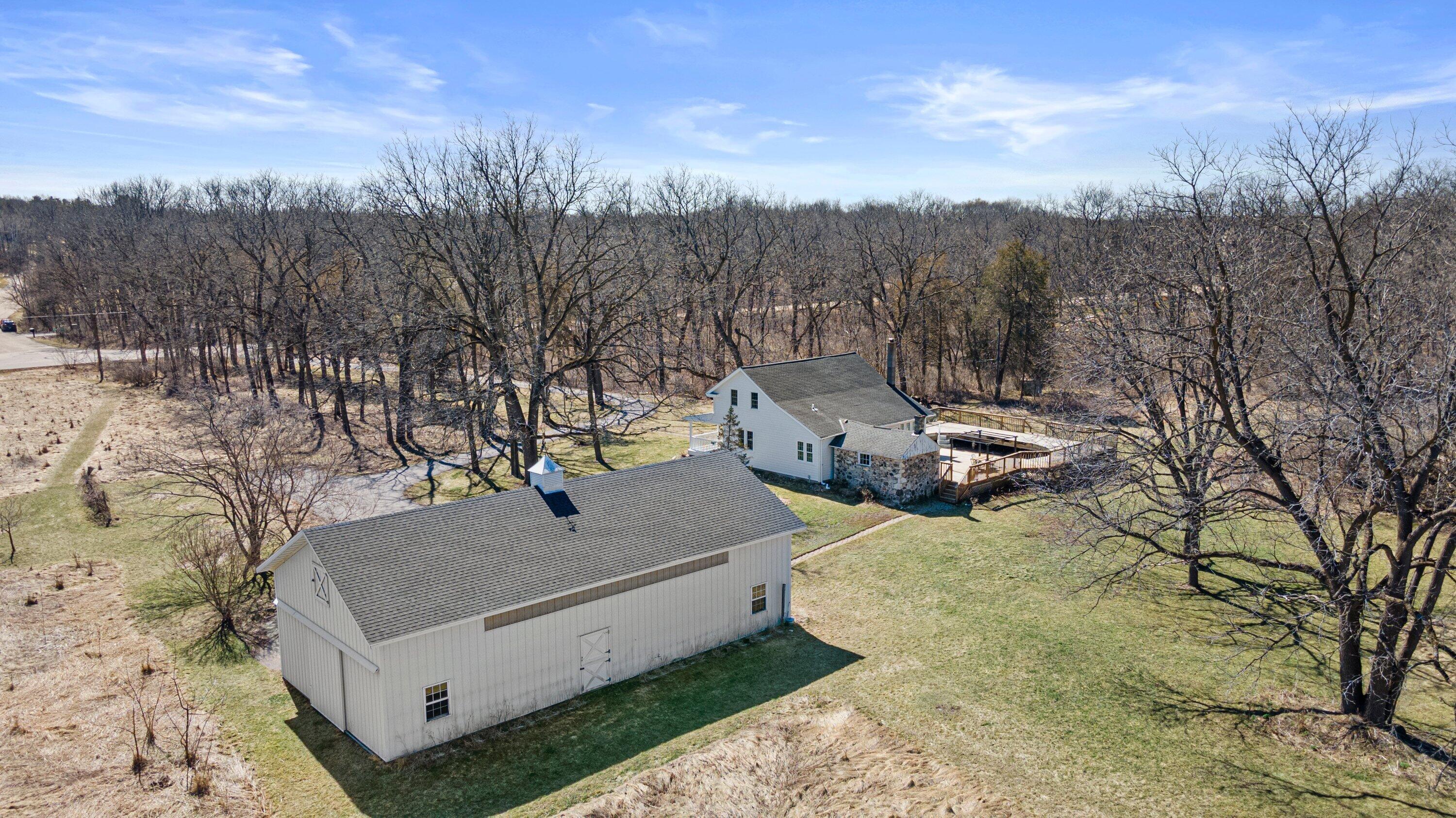 S38W31902 Wern Way Genesee, WI 53189 - Photo 38 of 67 aerial with orchard apple trees, vineyard grapes and raspberries