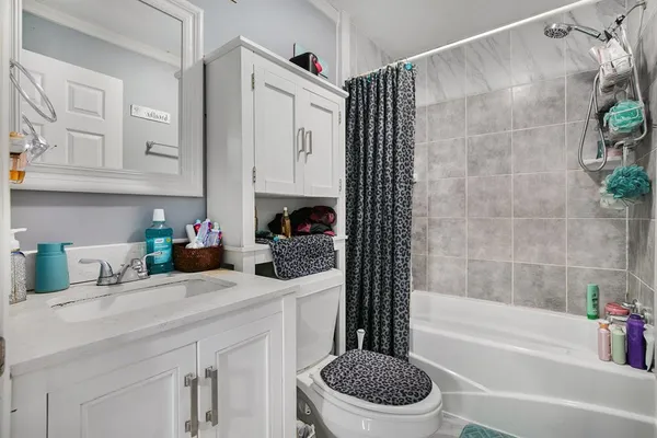 a bathroom with a sink a toilet and a bathtub