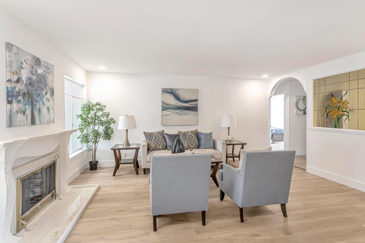1548 Spring Street Mountain View, CA 94043 - Photo 5 of 40 a living room with furniture and a fireplace