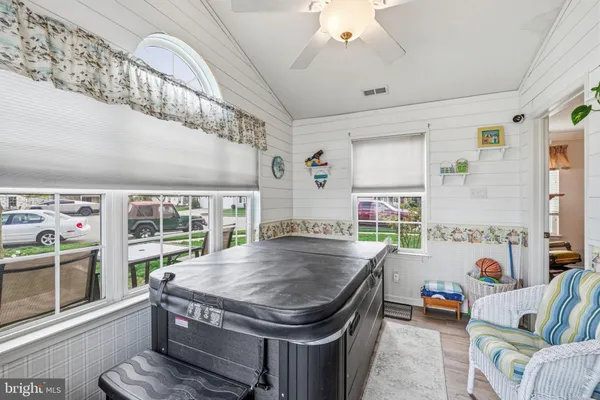 a room with furniture and a table