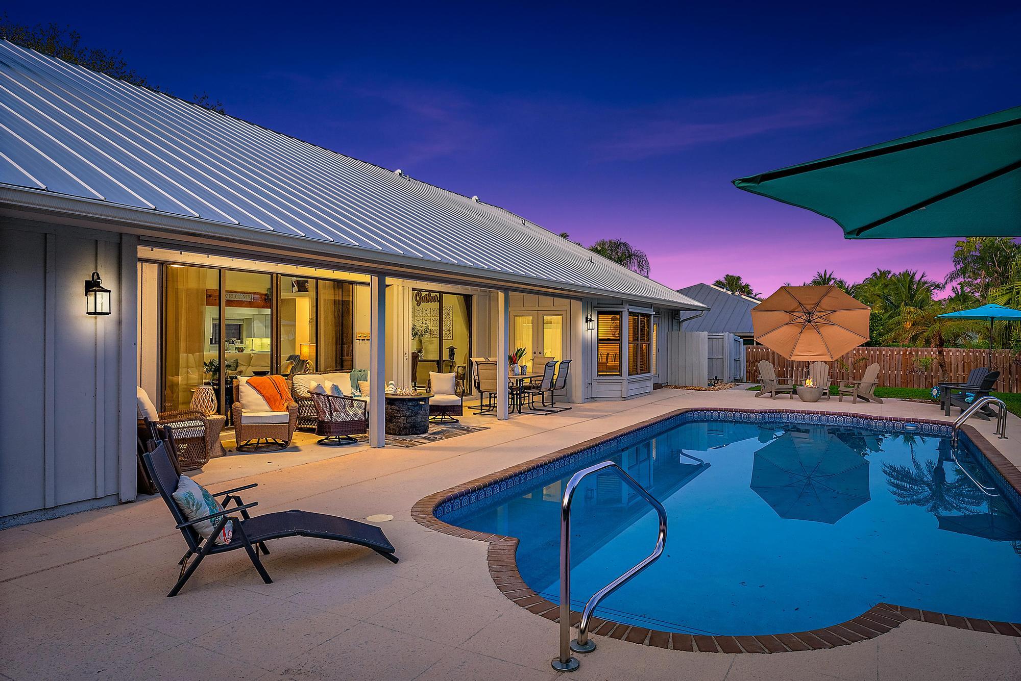 8422 Southeast Quail Ridge Way Hobe Sound, FL 33455 - Photo 33 of 42 Pool Patio Night 4