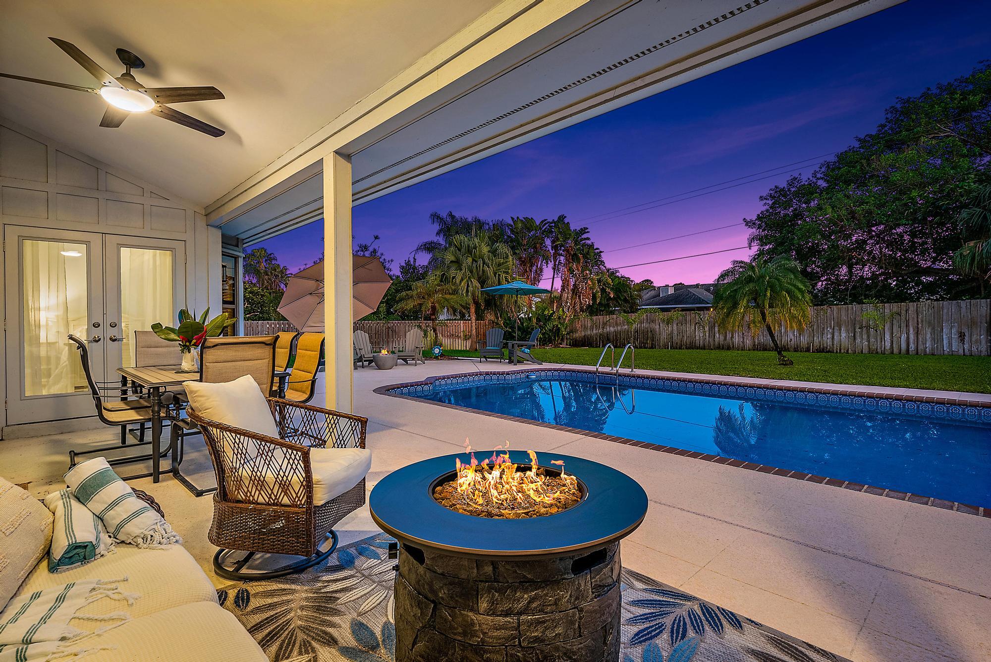 8422 Southeast Quail Ridge Way Hobe Sound, FL 33455 - Photo 34 of 42 Pool Patio Night 5