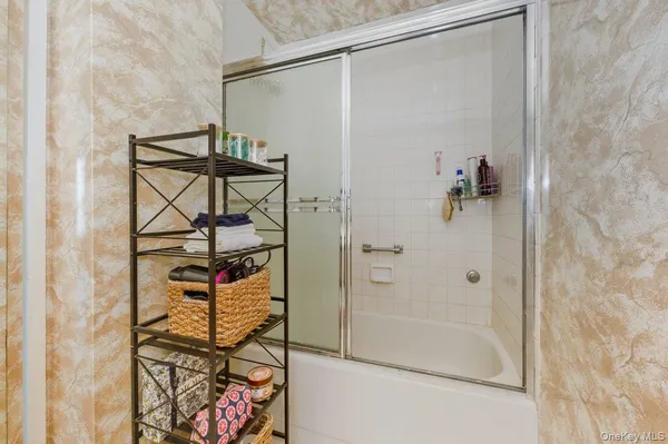 a bathroom with a shower