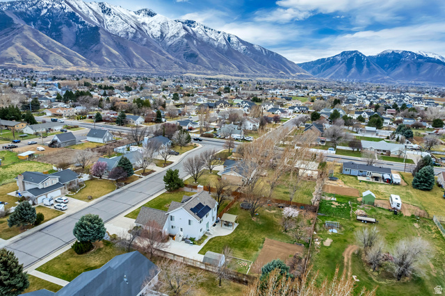 1697 North 500 West Mapleton, UT 84664 - Photo 43 of 50 Aerial perspective of suburban area featuring a mountain backdrop