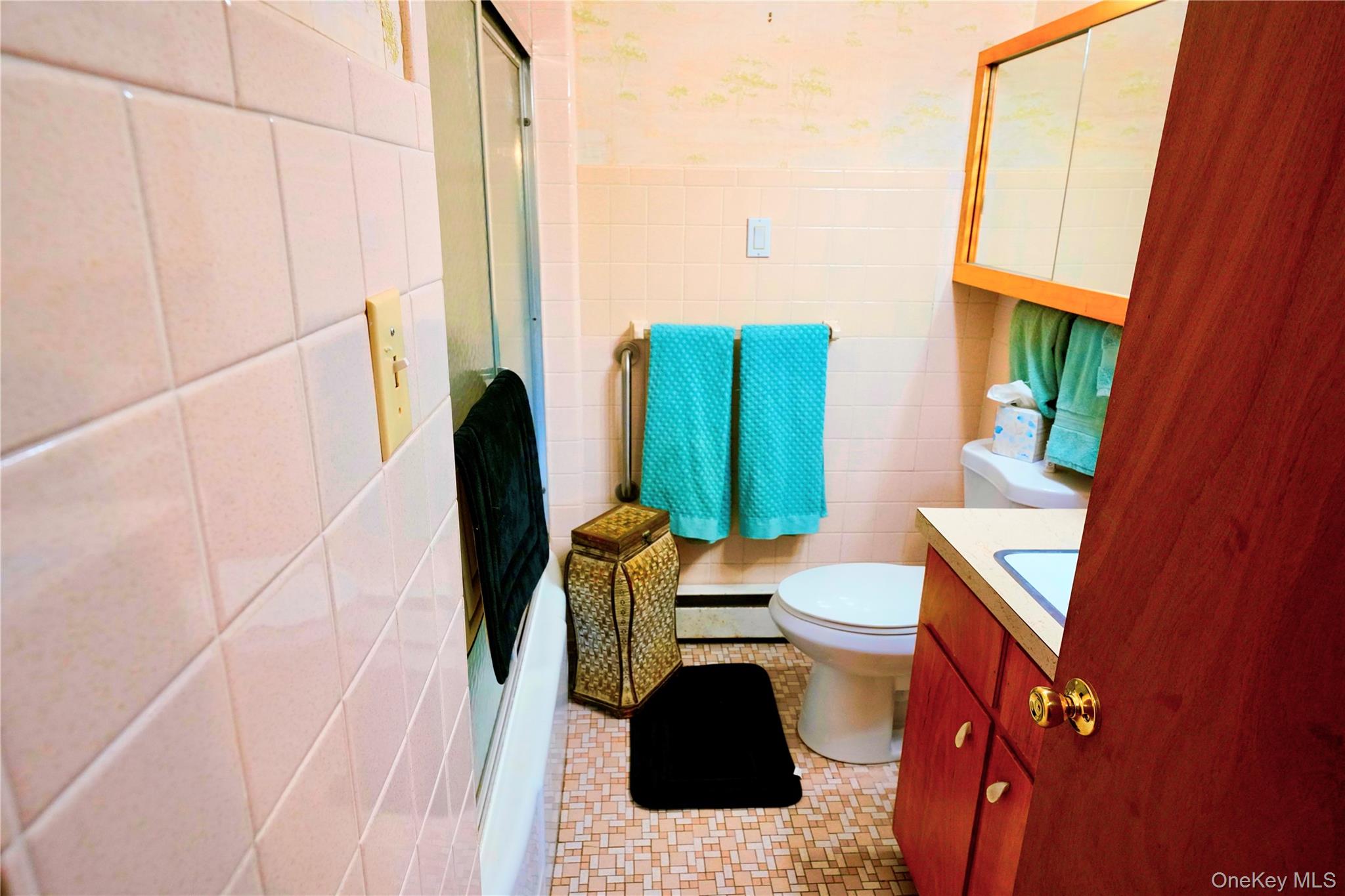 669 Shandelee Road Livingston Manor, NY 12758 - Photo 28 of 46 a bathroom with a sink toilet and mirror