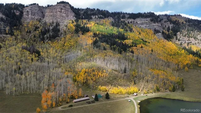 a view of a swimming pool with a yard