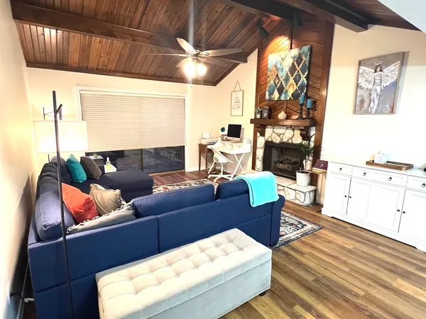 a outdoor living space with furniture