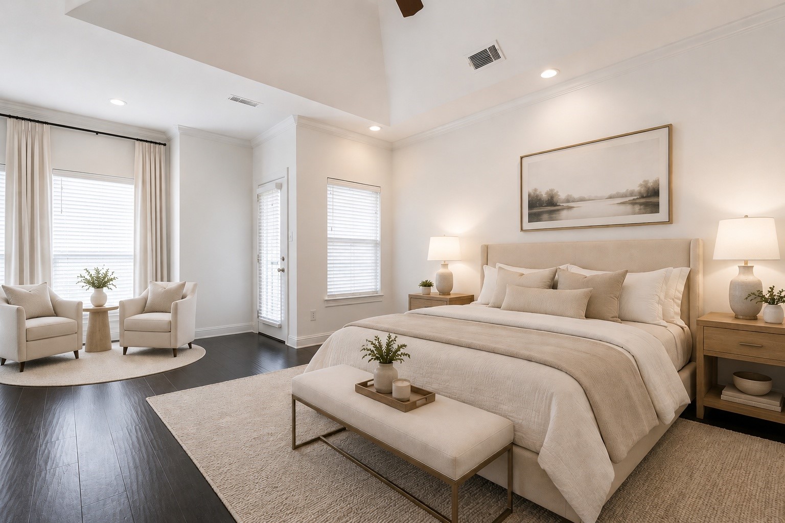 19 Versante Court Houston, TX 77070 - Photo 24 of 40 Retreat to this luxurious, hotel-inspired primary suite featuring soaring ceilings, soft neutral finishes, and a serene light-filled design created for ultimate relaxation.
Virtually Staged